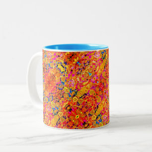 Helle künstlerische Paisley-Blumen Zweifarbige Tasse