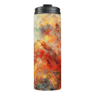 Helle künstlerische Spritzer. Abstrakte Malfarbe Thermosbecher