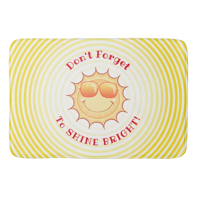Helle Lächelnde Sonne Badematte (Vorderseite)