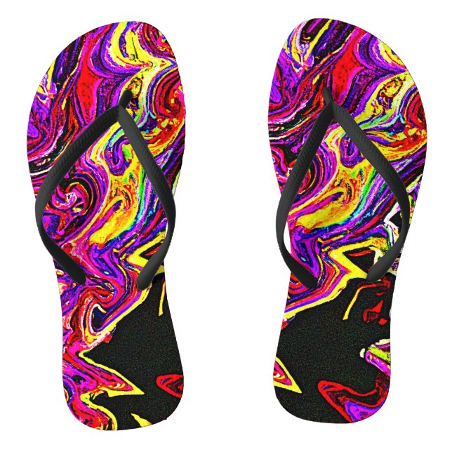 Helle lebendige Strahlungsmuster Flip Flops (Fußbett)