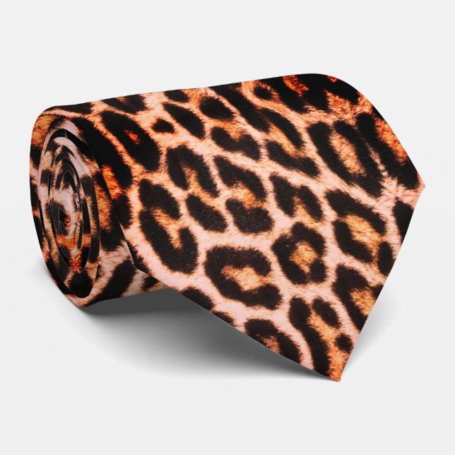 Helle Leopardenkrawatte Krawatte (Gerollt)