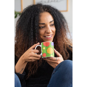 Helle, leuchtende, bunte Punkte Kaffeetasse Jumbo-Tasse