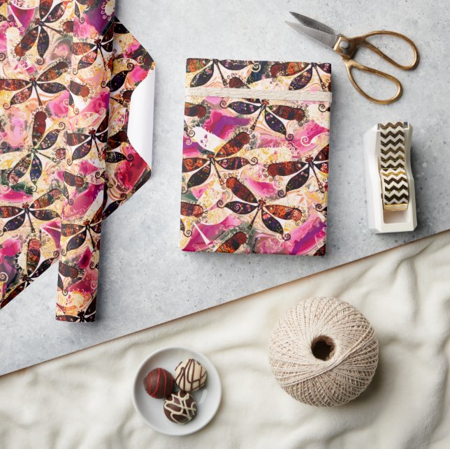 Helle Libellen Geschenkpapier (Kunsthandwerk)