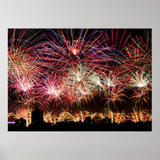 Helle Lichter, Stadtfeuerwerk Druck Poster