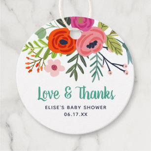 Helle Liebe und dank Baby Dusche Geschenkanhänger