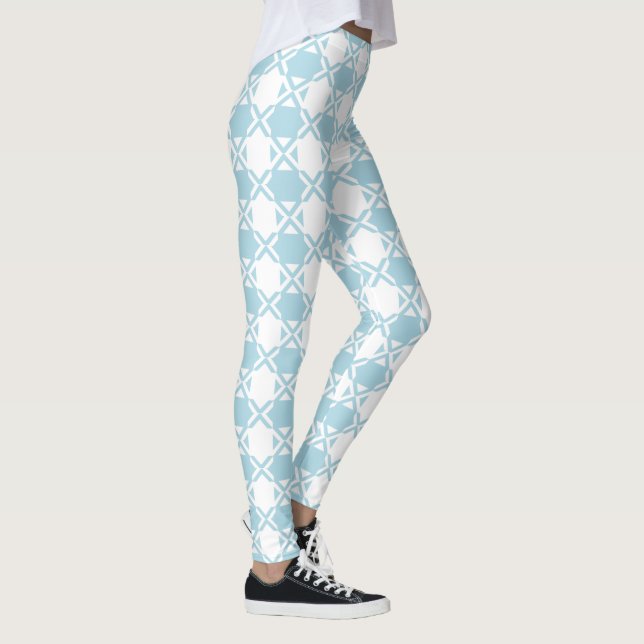 Helle Light Baby Blue & White Pastel Gingham Xs Leggings (Rechts)