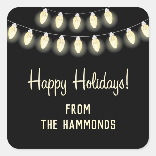 Helle Lights Holiday Geschenk Quadratischer Aufkleber (Vorderseite)