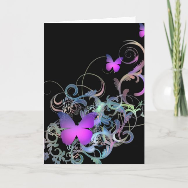 Helle Lila Butterfly Karte (Vorderseite)
