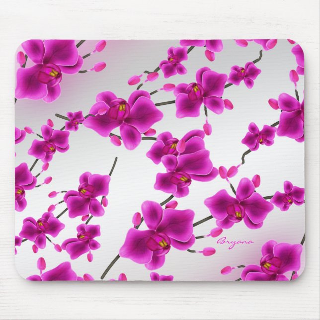 Helle Lila Chic Orchid Blume Elegante Florenz Mousepad (Vorne)