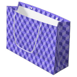 HELLE LILA GEOMETRISCHE KUBE-PATTER GROßE GESCHENKTÜTE