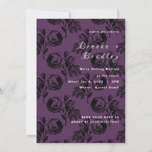 Helle lila Rosen Hochzeit Einladung