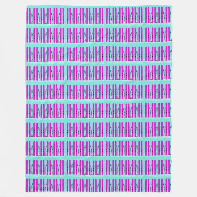 Helle lila Skis auf blauer Decke (Vorderseite)