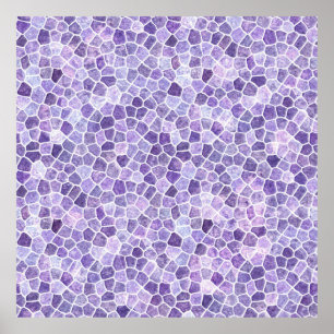 Helle Lilac und Lila Cobbled Patchwork Terrazo Pa Poster
