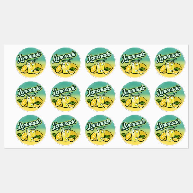 Helle Limonade Sticker - Spaß Sommerfrische (Blatt)
