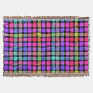 Helle Madras-Karu-Rainbowcheck Decke