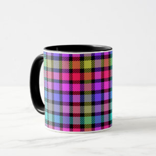 Helle Madras-Karu-Regenbogen-Karo Tasse