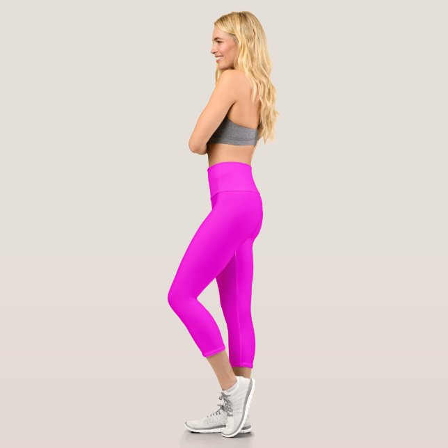  Helle Magenta (solide Farbe)  Capri Leggings (Links)