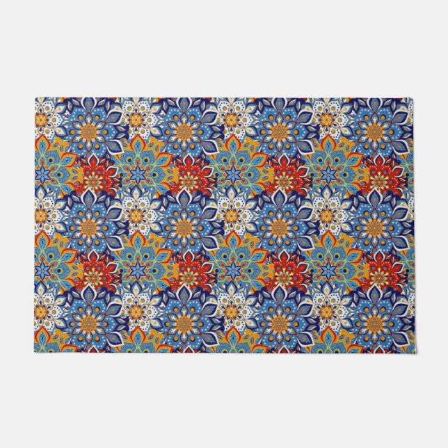 helle Mandala Fußmatte (Vorderseite)
