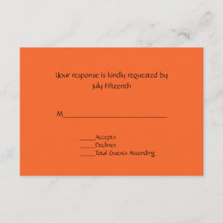 Helle Mandarine Orange Wedding RSVP Card Karte