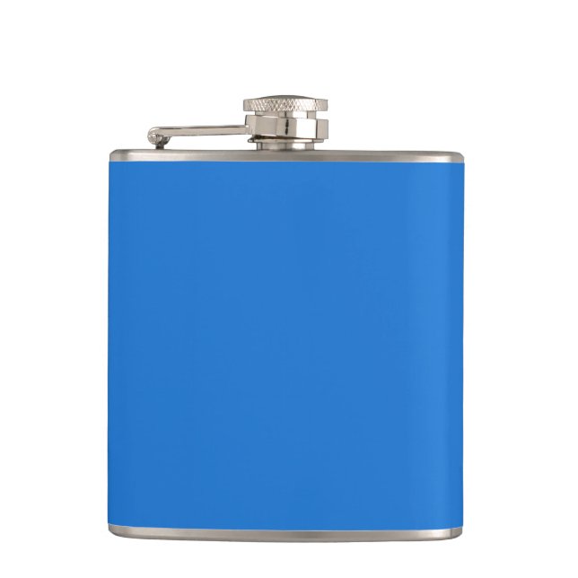 Helle Marine blau (Vollfarbe) Flachmann (Vorderseite)