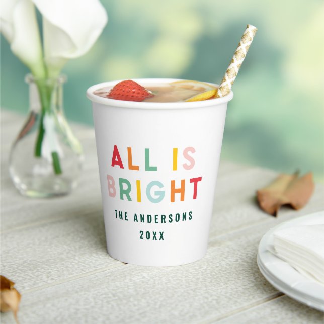 Helle marineblau moderne Weihnachtsfamiliendekorat Pappbecher (In Situ)