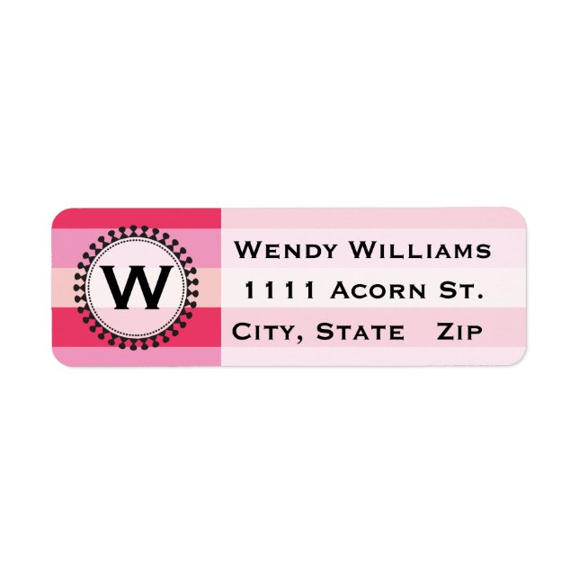 Helle Markierungen Rosa Monogram-Adressenmarken (Vorne)