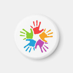 Helle mehrfarbige Diversity Hand-Drucke Magnet