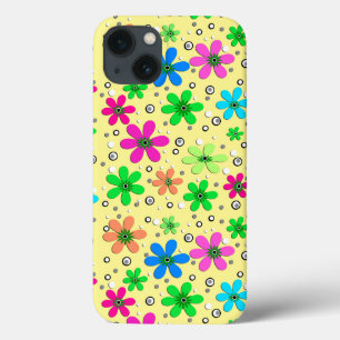 Helle, mehrfarbige Kamille-Blume auf einem gelben Case-Mate iPhone Hülle