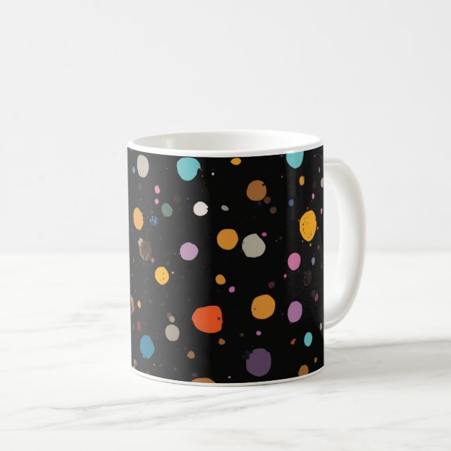Helle mehrfarbige Tupfen  Kaffeetasse (VorderseiteRechts)