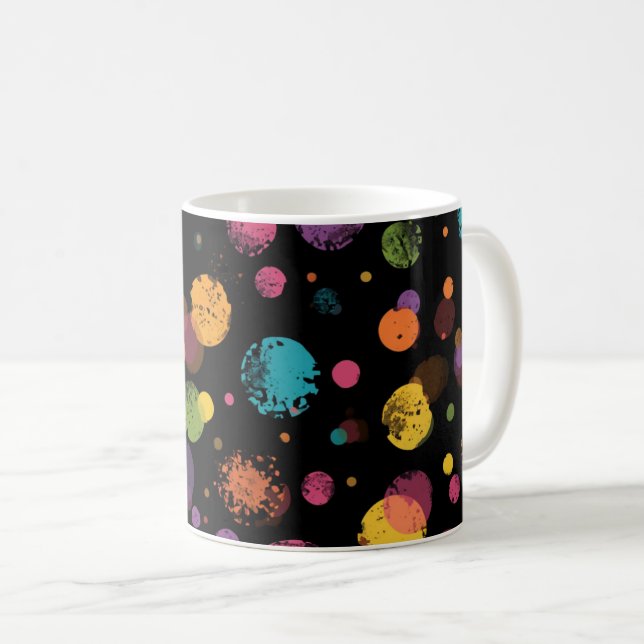 Helle mehrfarbige Tupfen  Kaffeetasse (VorderseiteRechts)