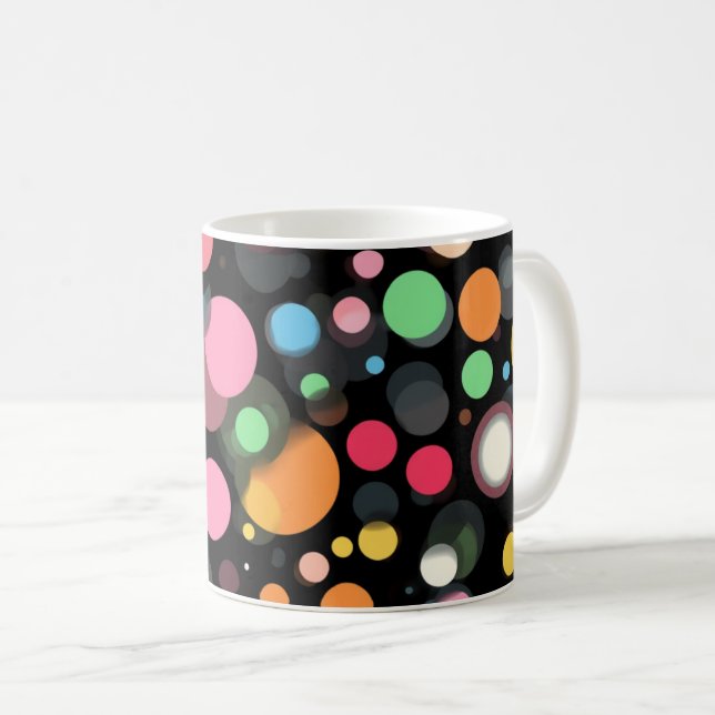 Helle mehrfarbige Tupfen  Kaffeetasse (VorderseiteRechts)