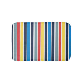 Helle, mehrfarbige vertikale Streifen. Badematte