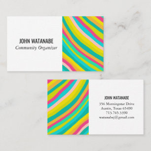 Helle Minimalistische, abgerundete Streifen handge Visitenkarte