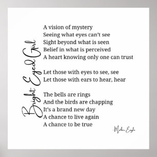Helle Mit Augen Girl Inspiration Gedicht Wand Art  Poster