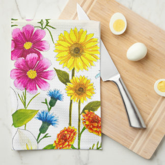 Helle moderne Blumen-Kunst-Akzente Küchentuch