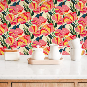 Helle moderne Chintz-Blumenmuster  Tapete