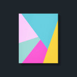 Helle moderne geometrische Formen Kunst | Aquamari Leinwanddruck<br><div class="desc">Abstraktes geometrisches Design in kräftigen und kühnen Farben wie heiß rosa, türkis und gelb.</div>