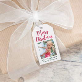 Helle moderne Schrift Frohe Weihnachten Einfaches Geschenkanhänger