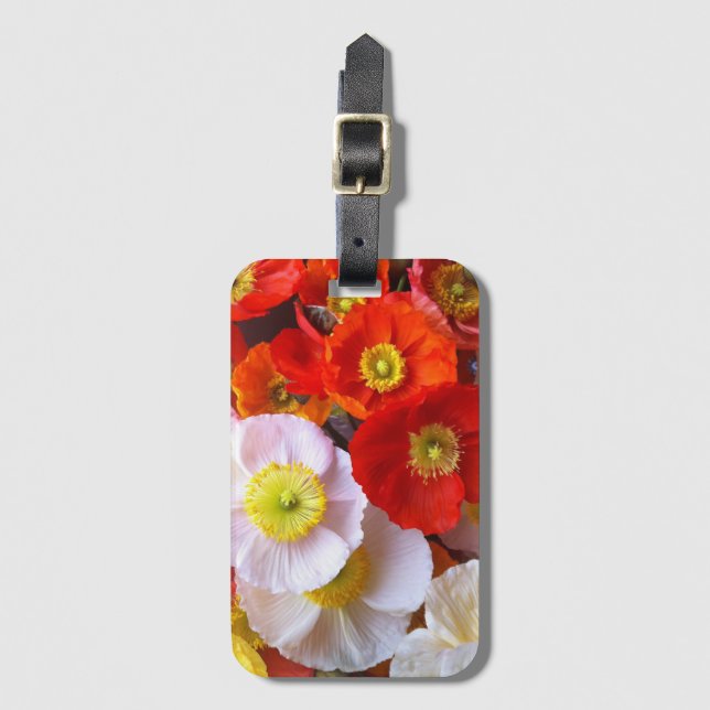 Helle Mohnblumen Gepäckanhänger (Vorderseite Vertikal)