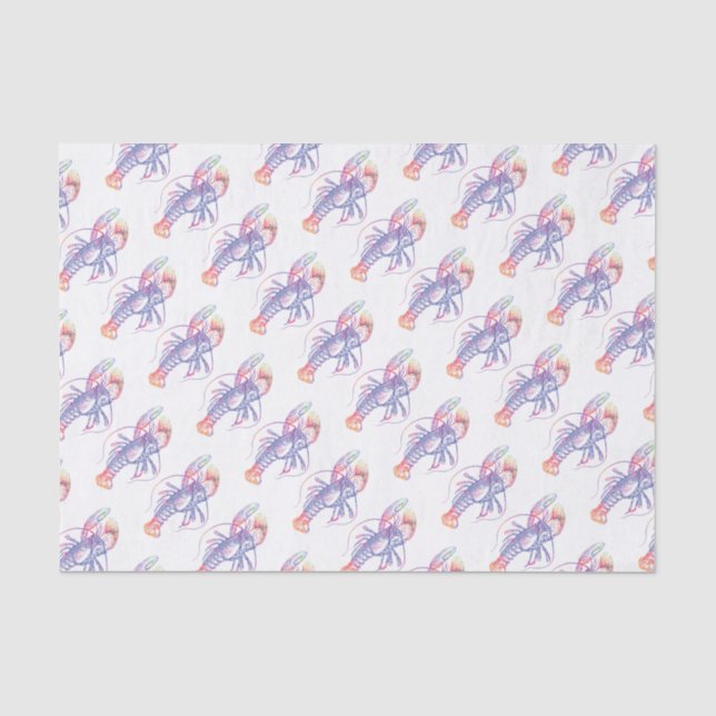 Helle Multicolor Hummer Seidenpapier (Vorderseite)
