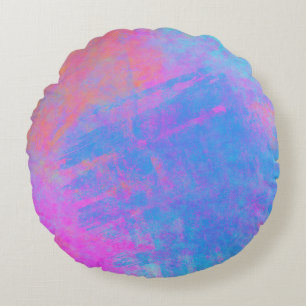 Helle Multicolor-Splash Rundes Kissen