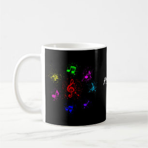 Helle musikalische Noten mit Farbspritzen Kaffeetasse