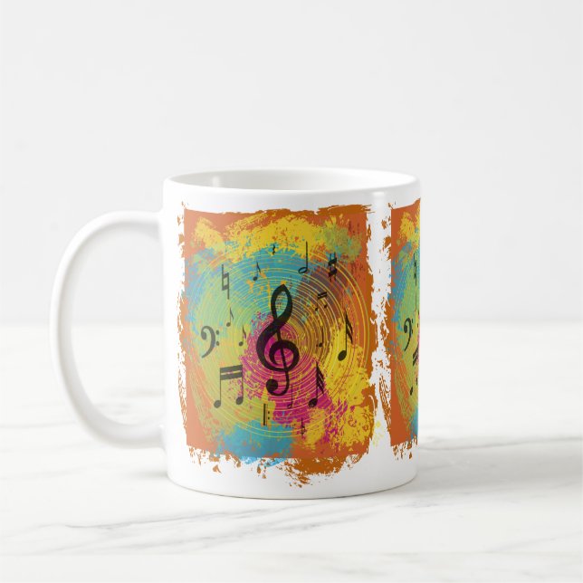 Helle Musiknoten bei Explosion der Farbe Tasse (Links)