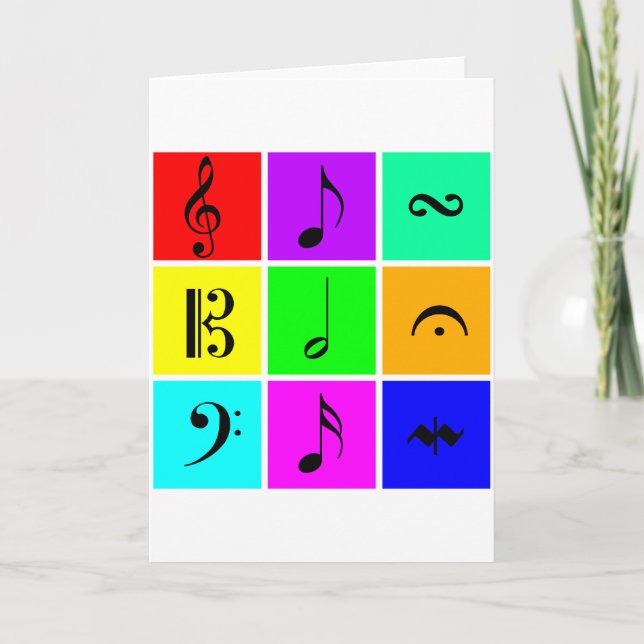 helle Musiksymbole Karte (Vorderseite)