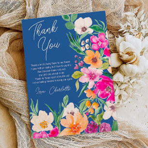 Helle, mutige wilde Blumen Schriftzug Brautdusche Dankeskarte