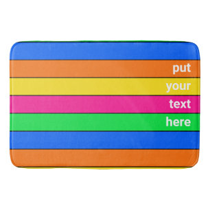 HELLE NEBENPINK GELBE BLAU GREEN ORANGE STRIPE BADEMATTE