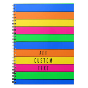 HELLE NEON FLUORO FARBEN PINK GELBE ORANGE LINIEN NOTIZBLOCK