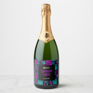 Helle Neon Lila Blue Geometric Geburtstag