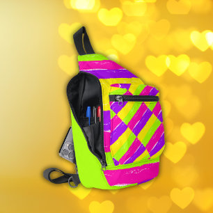 Helle Neon Paint Brush Strokes Crossbody Bag