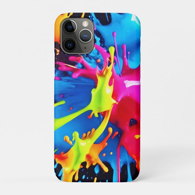 Helle Neon Splashes im Abstrakten Kunststil Case-Mate iPhone Hülle (Rückseite)